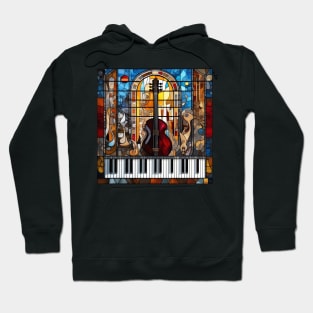 Musical Symbols In A Stained Glass Window Hoodie